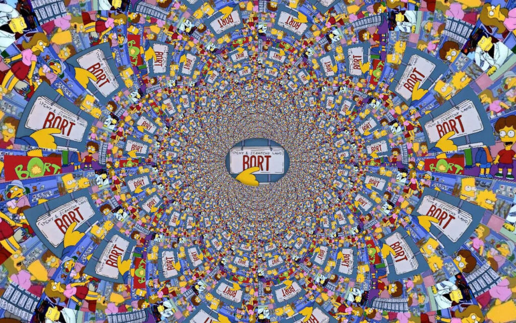 Vibrant Simpsons Wallpaper: Kaleidoscopic Design of Iconic Moments
