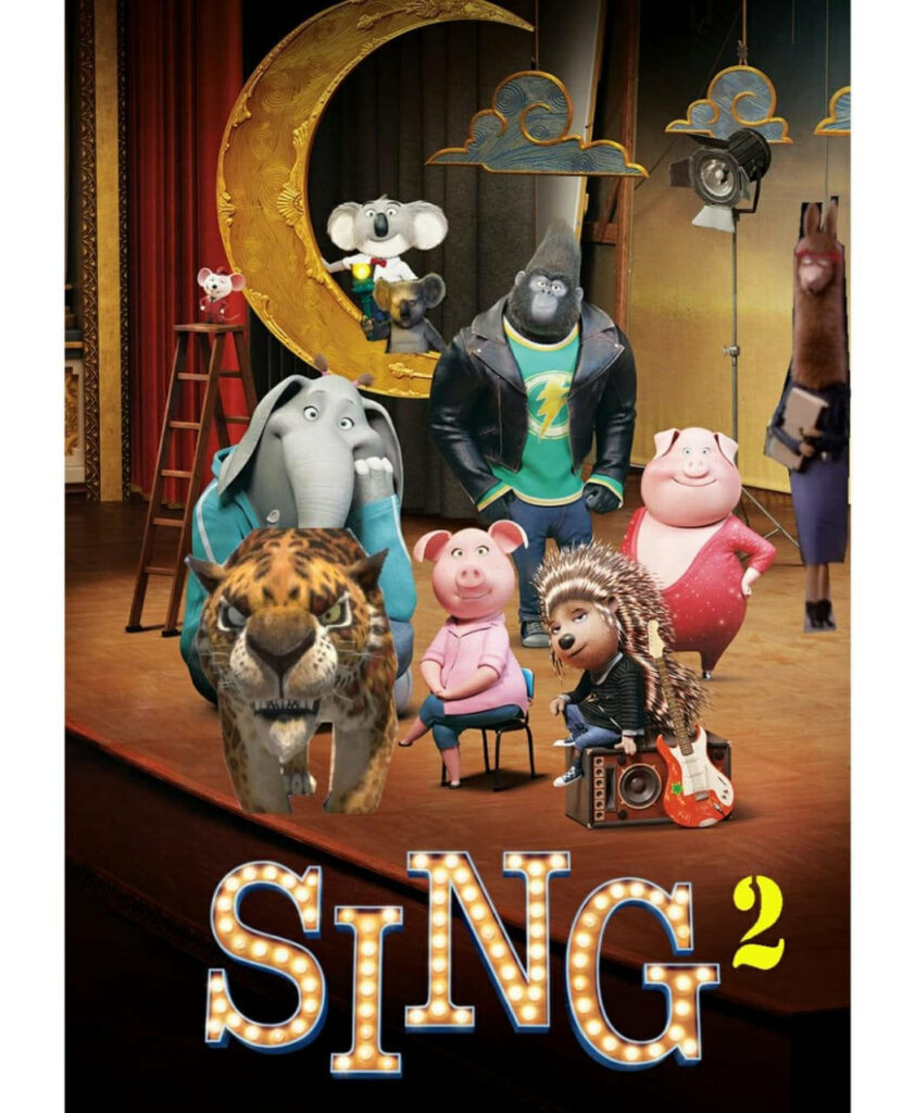 Vibrant Sing 2 Characters in Musical Theater Wallpaper Background