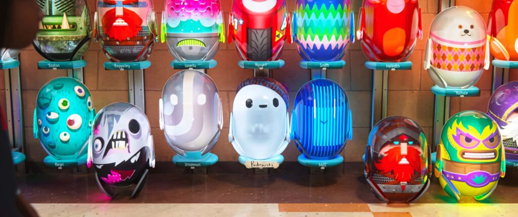 Vibrant Skateboard Display Wallpaper Inspired by Ron's Gone Wrong