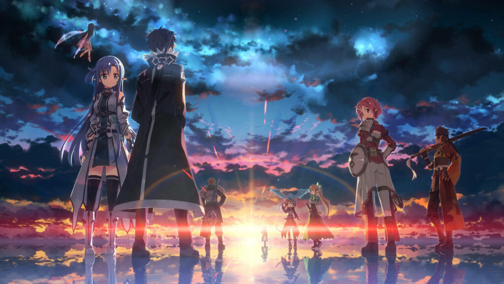 Skyward Sword: A Vibrant 4k Anime Landscape – Colorful Backdrop for Sword Art Online's Characters Wallpaper
