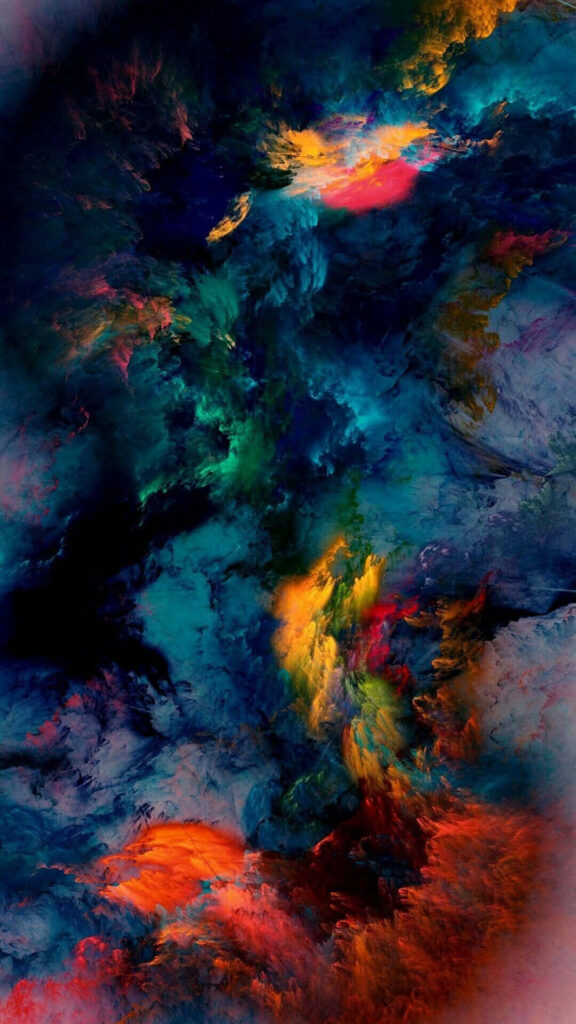 Vibrant Smoke-Infused Abstract: A Mesmerizing Wallpaper for Indie Iphone Customization