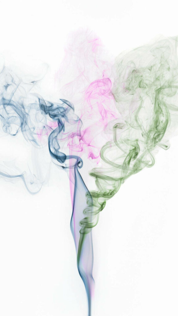 Colorful Ethereal Smoke Wallpaper on White Background - Abstract Art