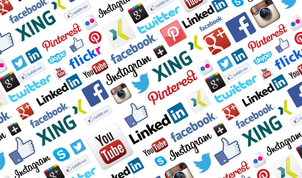 Vibrant Social Media Logos Wallpaper Background for Connectivity