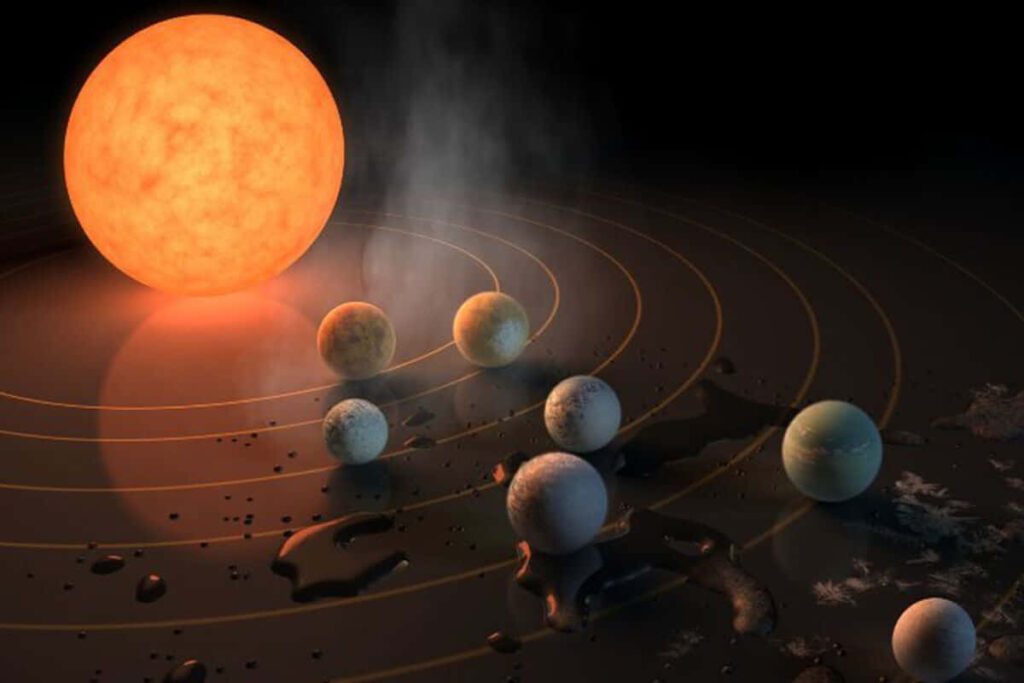 Artistic Solar System Wallpaper: Vibrant Sun & Planets Illustration