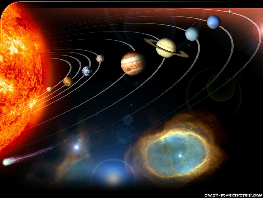 Vibrant Solar System Wallpaper: Planets in Orbit Around the Sun