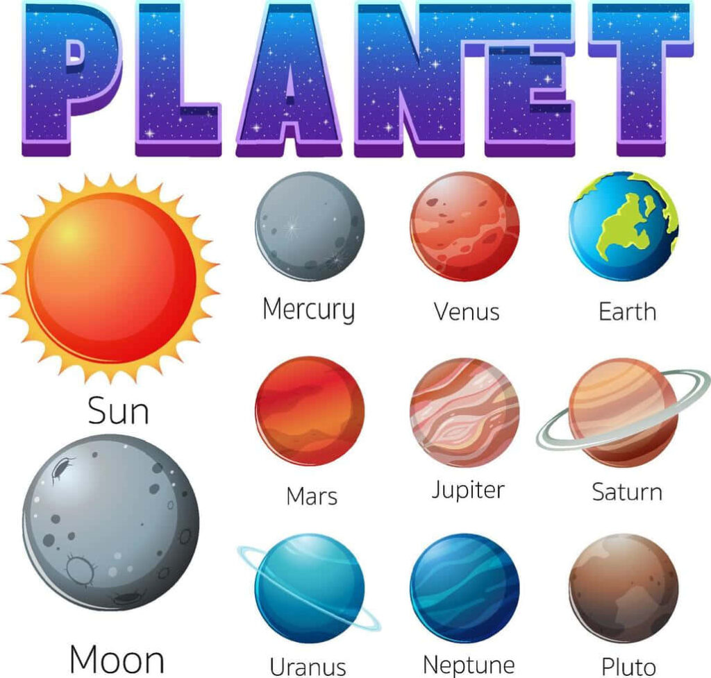 Vibrant Solar System Wallpaper: Sun, Moon & All Planets Design