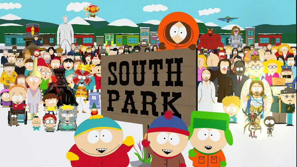 Vibrant South Park Universe: HD Multi-Colored Digital Wallpaper with Endless Variations