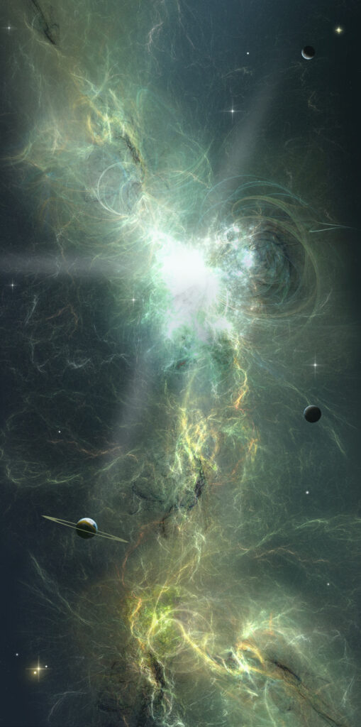 Vibrant Space Wallpaper: Cosmic Burst of Energy and Nebulae