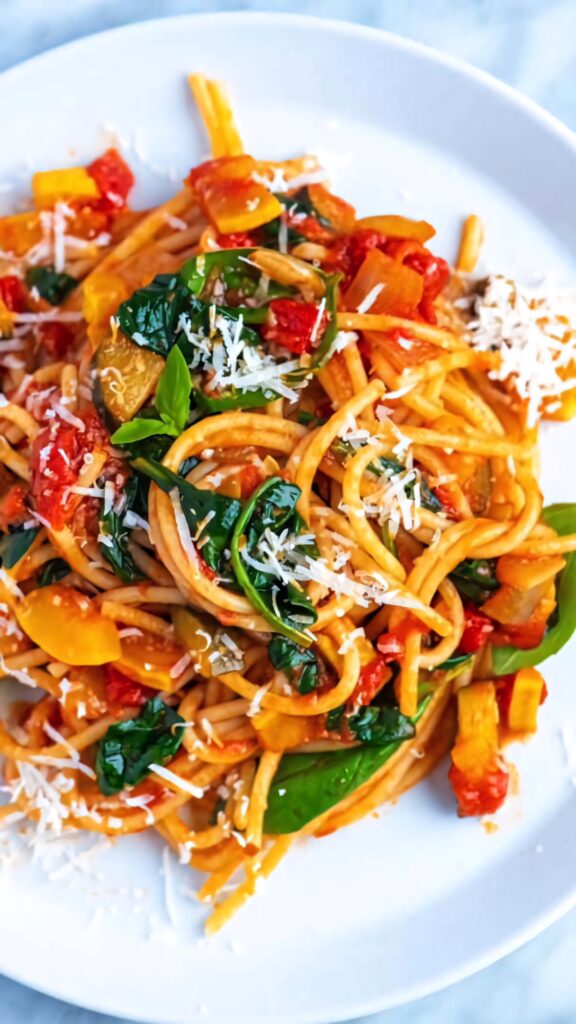 Vibrant Spaghetti Wallpaper: Fresh Ingredients & Local Cuisine Beauty
