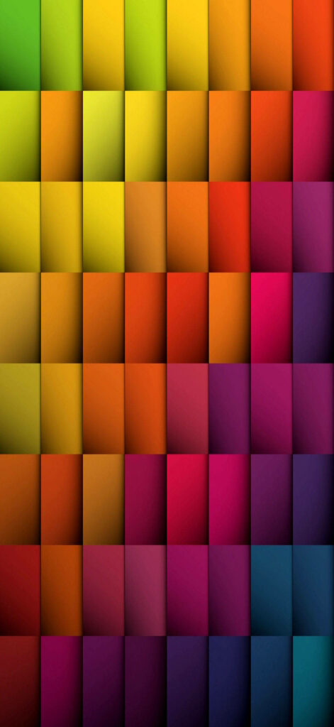 Vibrant Rainbow Grid: A Captivating Pixel 5 Background Displaying a Colorful Hued Matrix Wallpaper