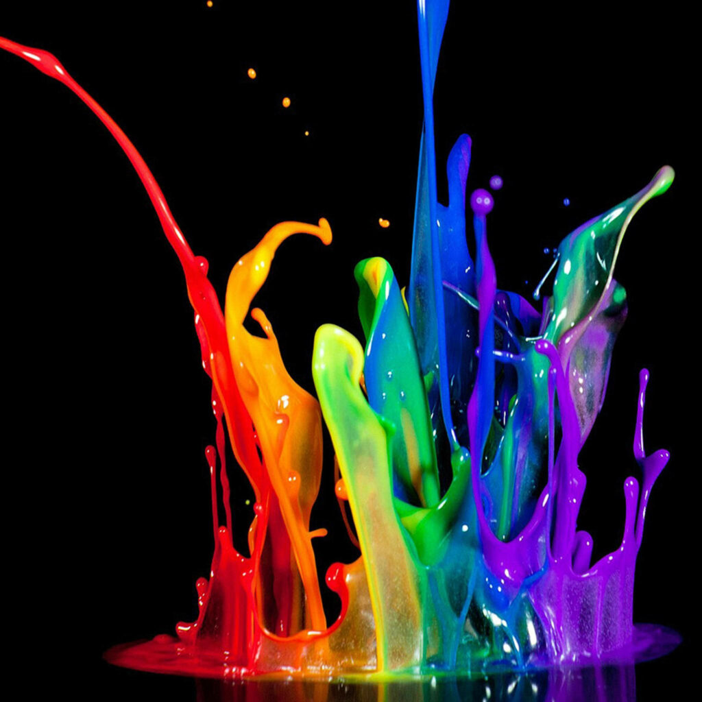 Vibrant Abstract Paint Splashes: A Mesmerizing iPad Pro Background Wallpaper