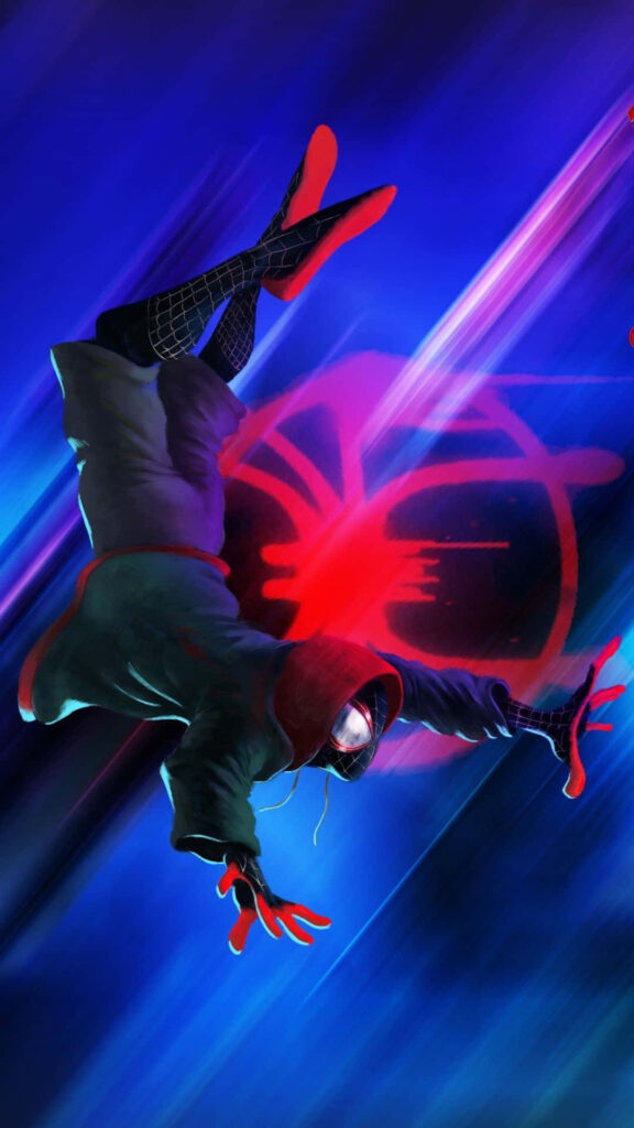 Vibrant Spider-Man HD Wallpaper: Action Pose & Neon Background