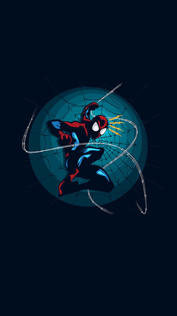 Vibrant Spider-Man iPhone Wallpaper - Minimalist Marvel Art Design