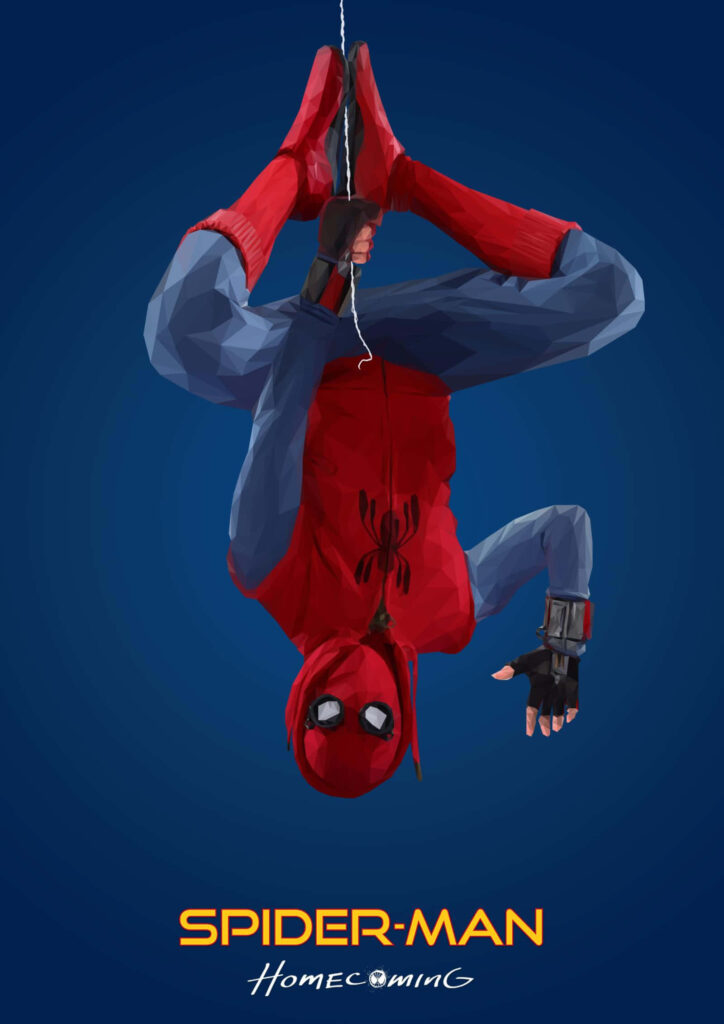 Vibrant Spider-Man Prototype Wallpaper Against Blue Background