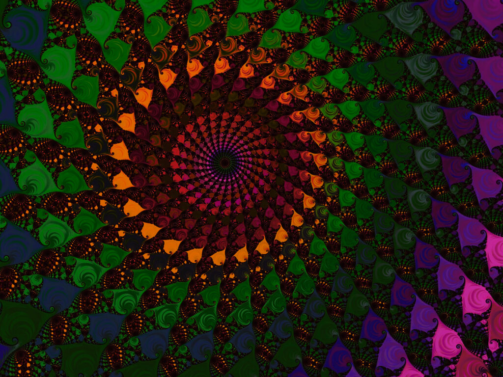 Vibrant Spiral Fractal Wallpaper: Stunning Colorful Abstract Background