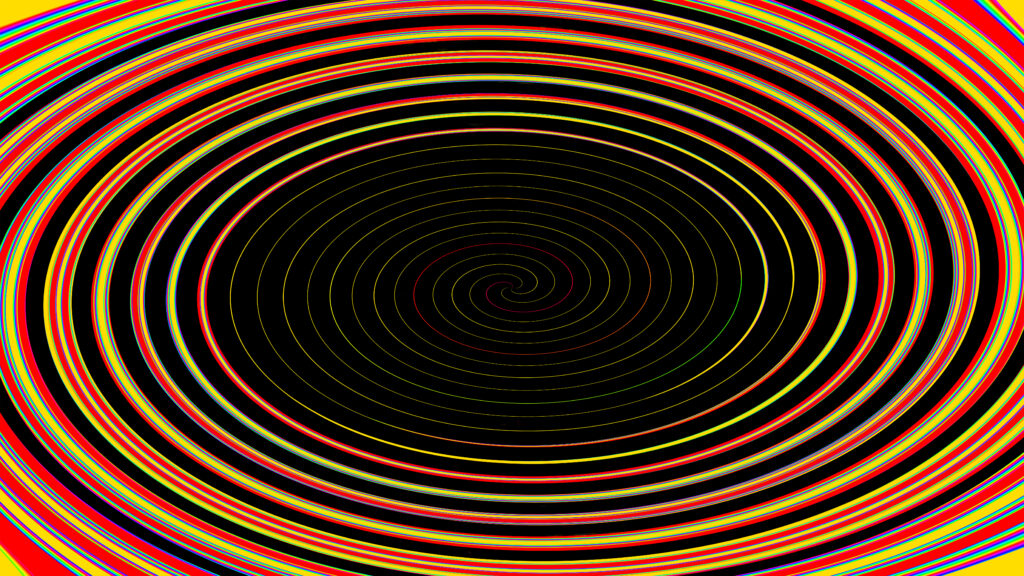 Mesmerizing Spiral Wallpaper: Vibrant Red & Yellow Abstract Background