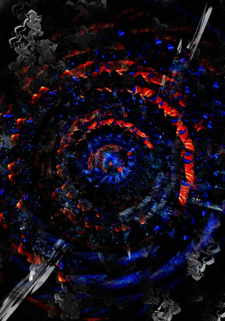 Vibrant Spiral Wallpaper: Dynamic Red & Blue Design for Stunning Background