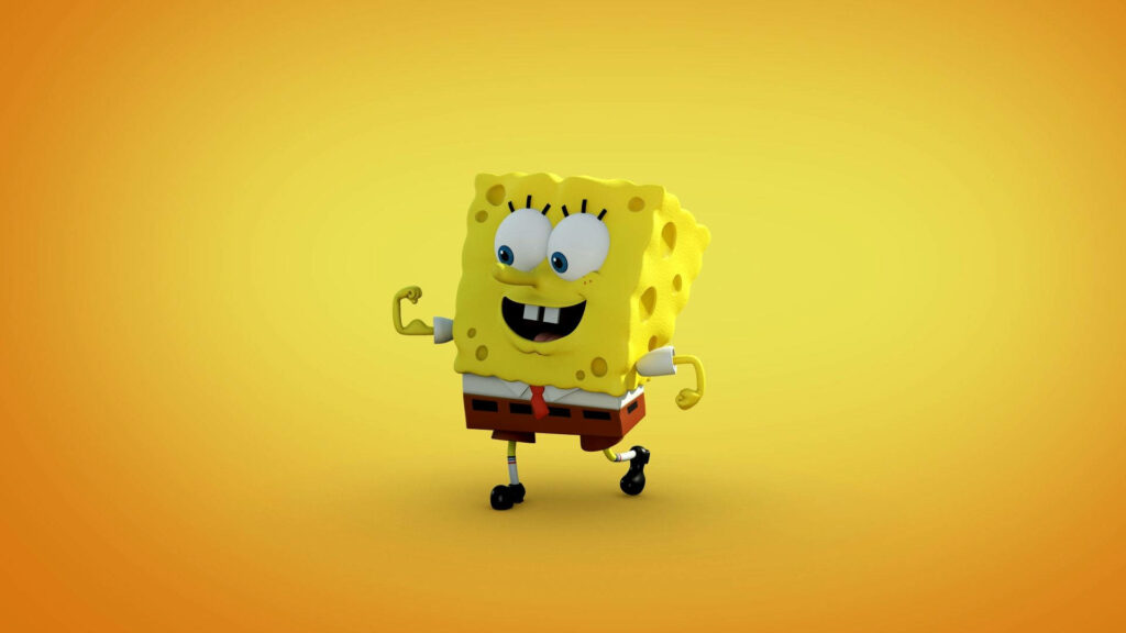 Vibrant SpongeBob 3D Wallpaper for Android - Bright Yellow Background