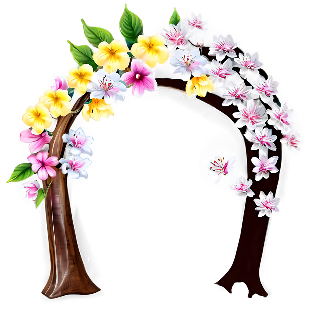 Spring Blossom Arch Wallpaper: Vibrant Floral Decor Background