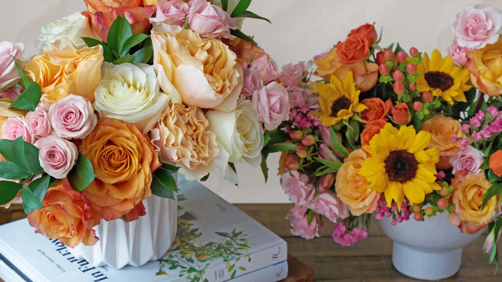Vibrant Spring Flowers in White Vase - Colorful Wallpaper Background