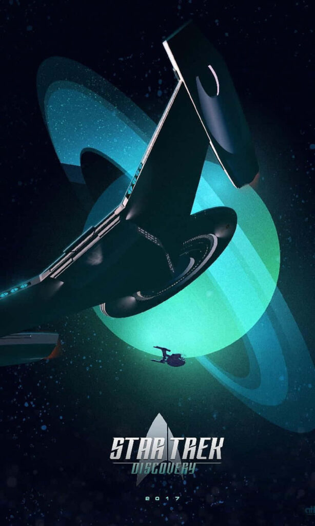 Vibrant Star Trek: Discovery Wallpaper with Iconic Spacecraft