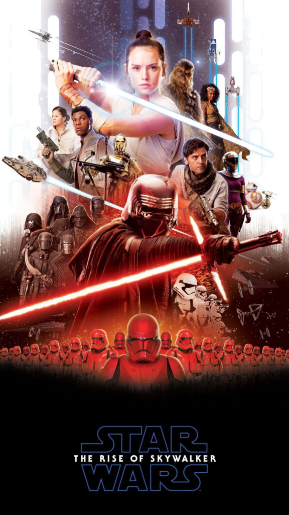 Vibrant Star Wars: The Rise of Skywalker Wallpaper - Heroes & Villains