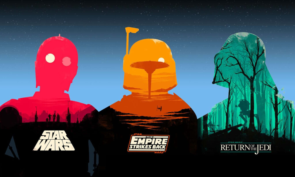 Stylized Star Wars Wallpaper: Iconic Trilogy Characters & Themes