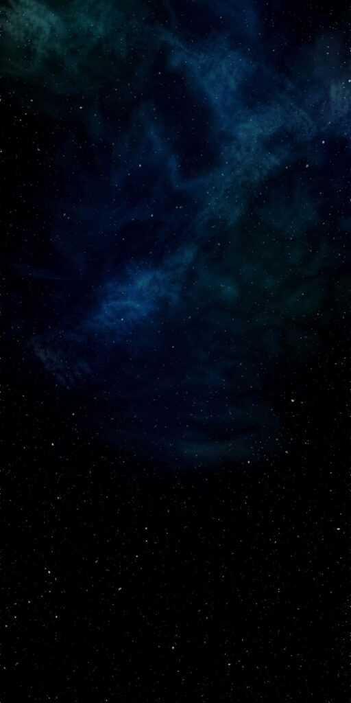 Vibrant starry nebula wallpaper in blue and green hues illuminating deep space