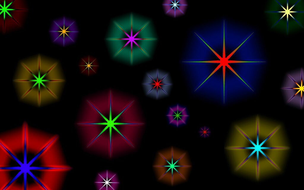 Vibrant Starry Background Wallpaper with Colorful Glittering Circles