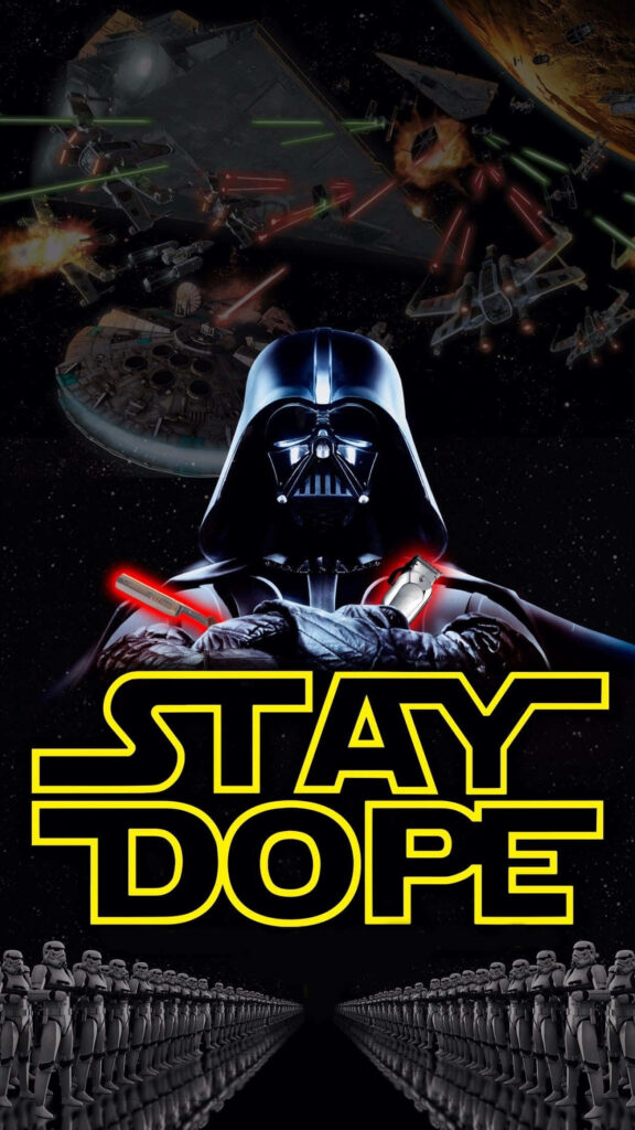 Trippy Darth Vader Wallpaper: Epic Galactic Battle & Bold Neon Art