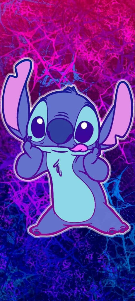 Vibrant Stitch Wallpaper: Colorful Abstract Pink and Blue Background