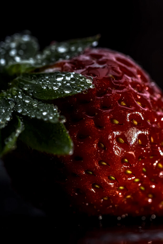 Vibrant Strawberry Macro Wallpaper with Juicy Water Droplets