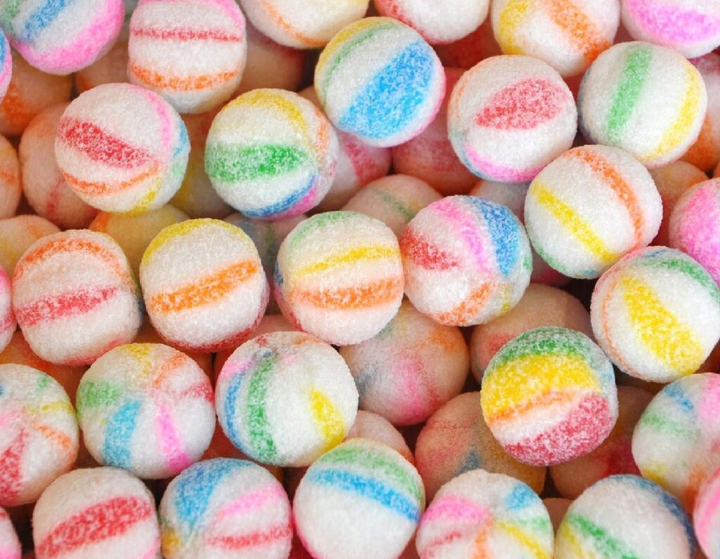 Vibrant Striped Candy Wallpaper: Colorful & Sugary Delight Background