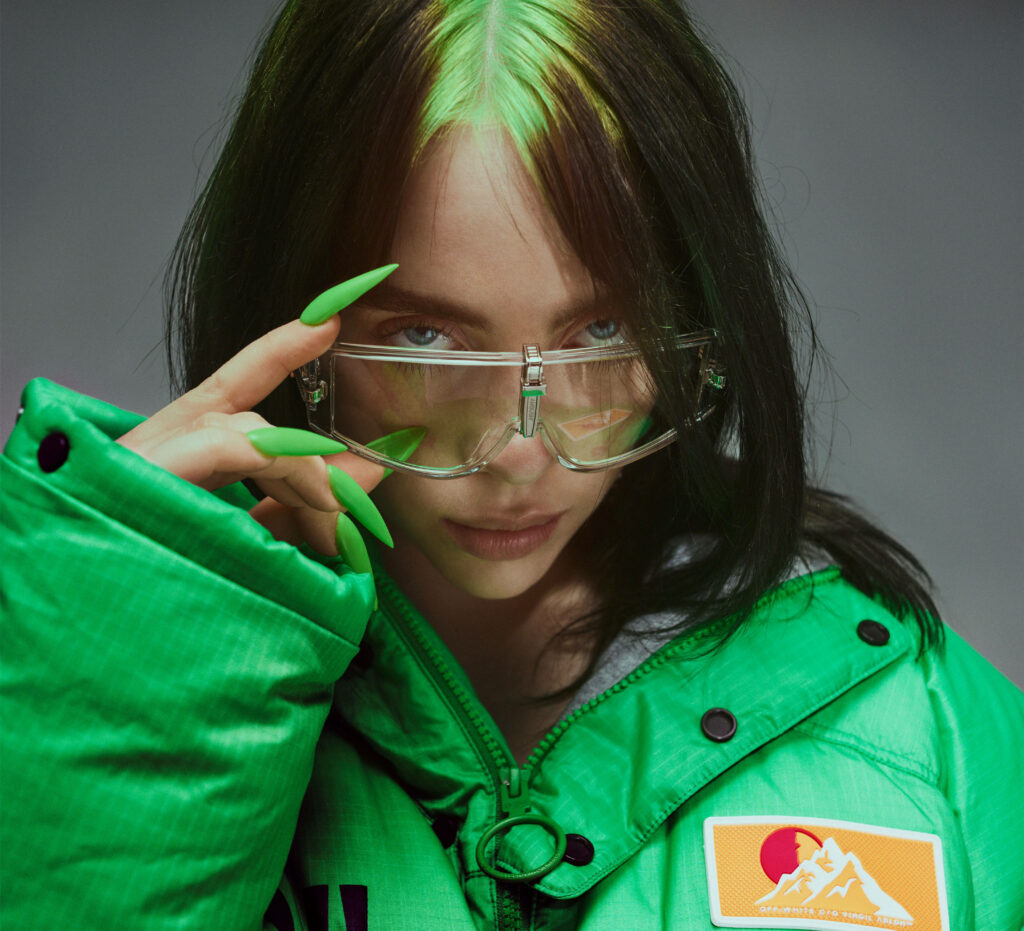 Vibrant Style: Billie Eilish Rocks Green & Black Look in Striking 4k Shot Wallpaper