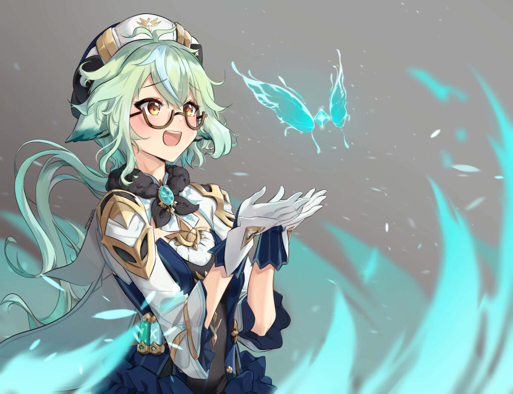 Colorful Sucrose Wallpaper from Genshin Impact with Anemo Energy