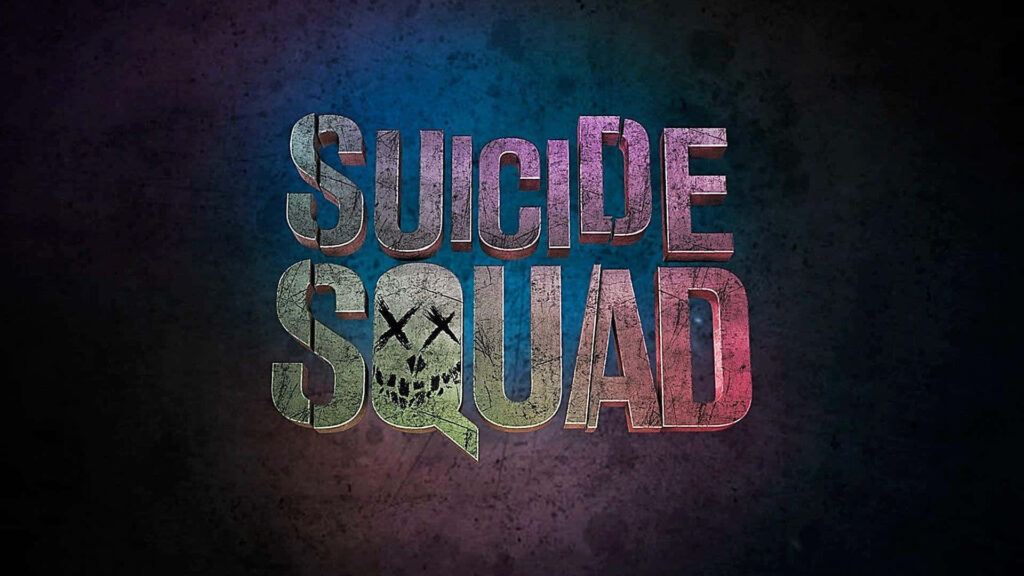 Grungy DC Suicide Squad Wallpaper: Iconic Logo & Colorful Chaos