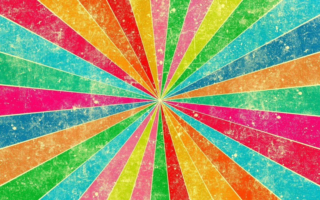 Colorful Sunburst Wallpaper with Grunge Textures - Vibrant Background