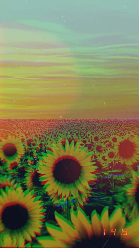 Vibrant Sunflower Field Wallpaper: Dreamy Artistic Background