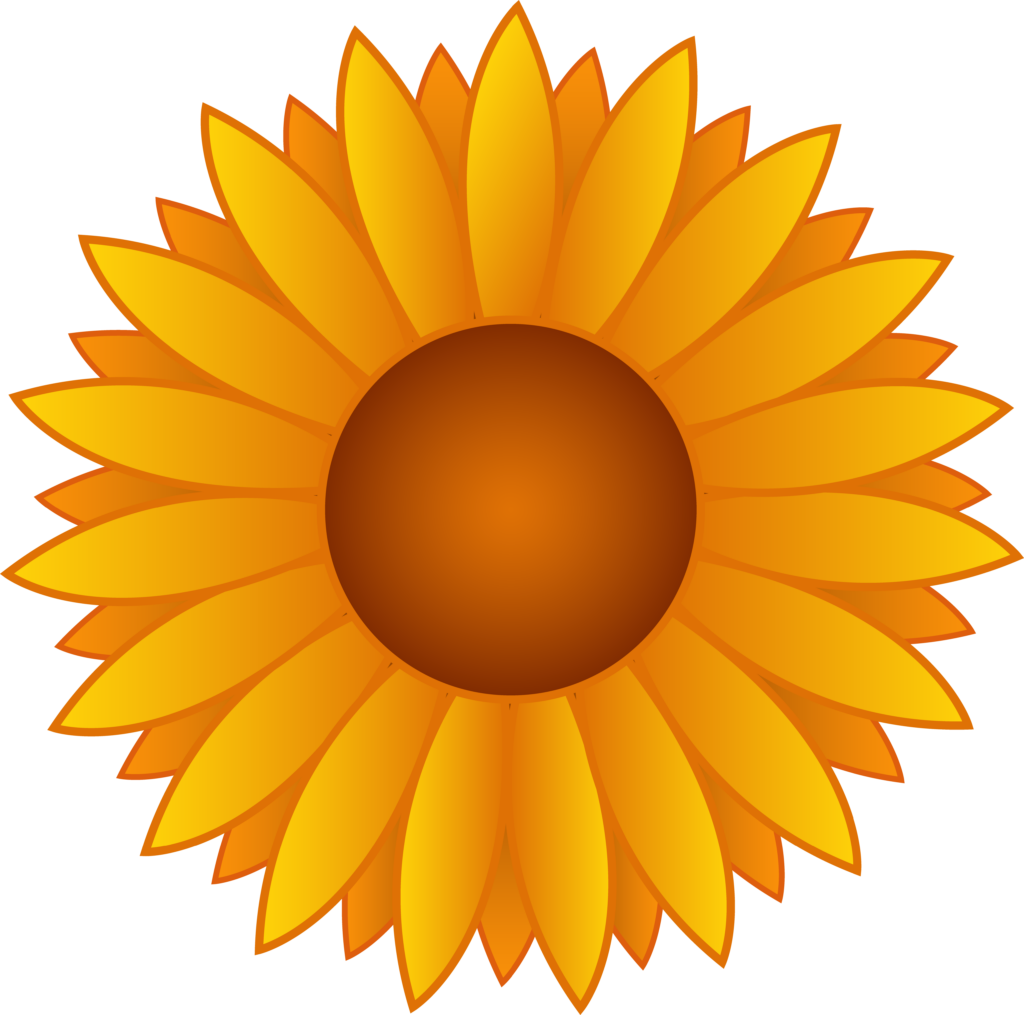 Vibrant Sunflower Illustration: Bright Yellow Petals & Warm Brown Center Wallpaper