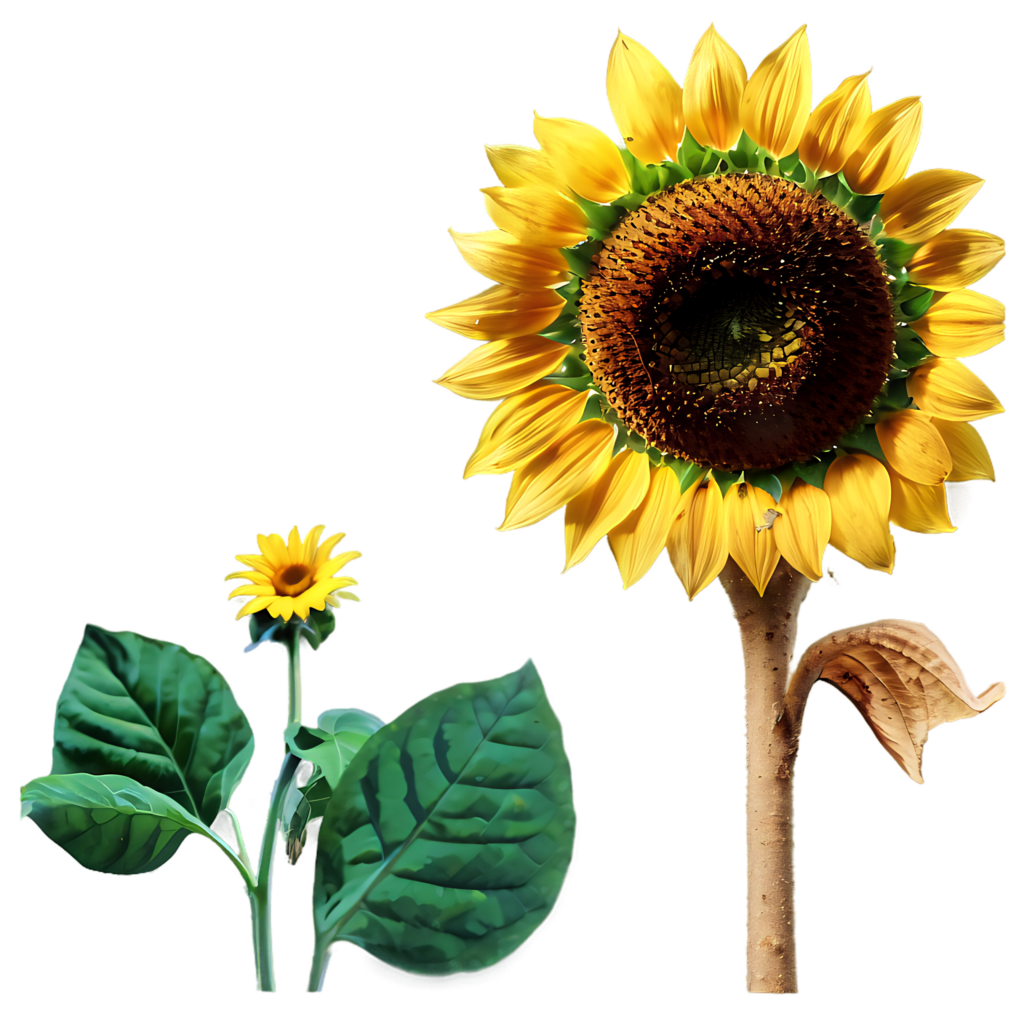 Vibrant Sunflower Wallpaper: Bold Blooms & Bud on Dark Background
