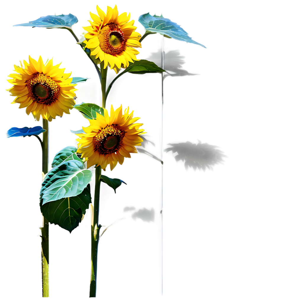 Vibrant Sunflower Wallpaper: Sunlit Blooms & Green Leaves