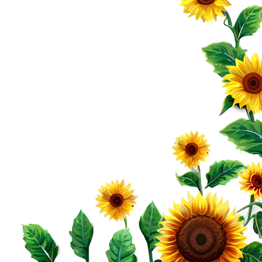 Vibrant Sunflower Border Wallpaper: Bright & Cheerful Nature Decor