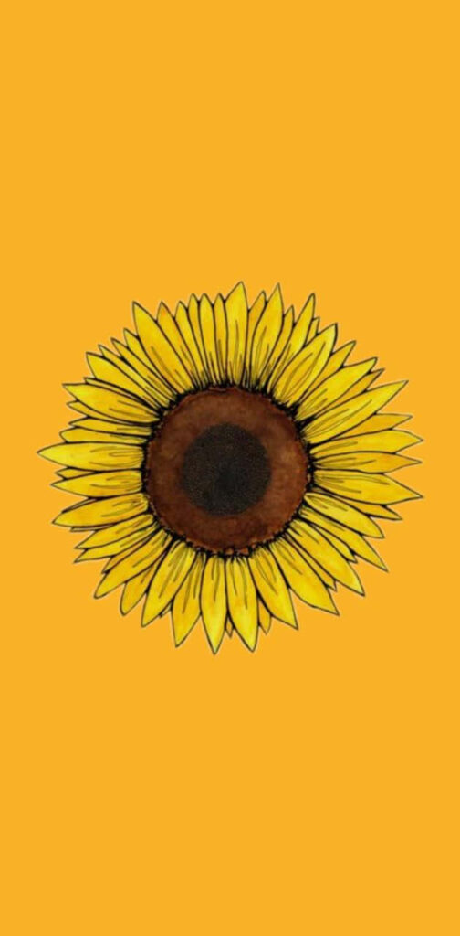 Vibrant Sunflower Wallpaper: Cheerful Yellow & Brown Design