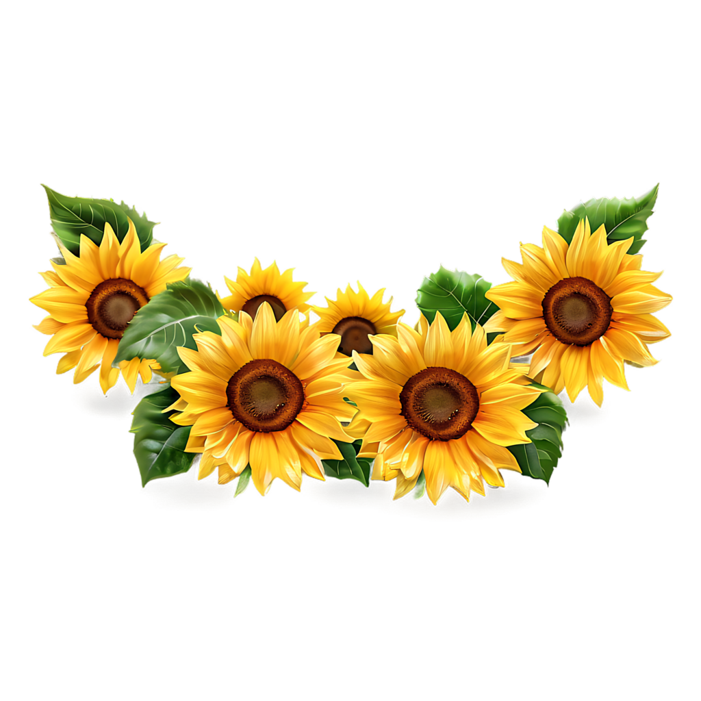Vibrant Sunflower Wallpaper on Transparent Background