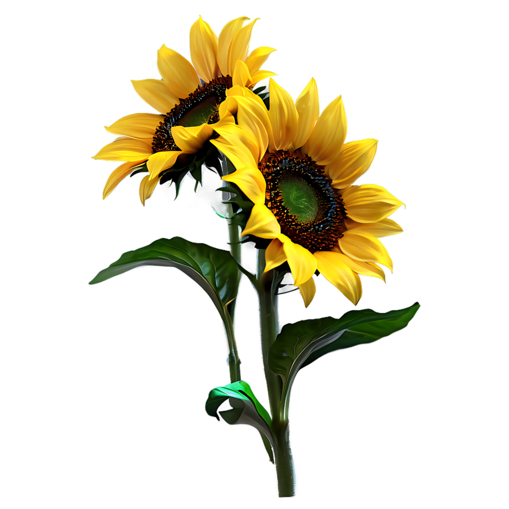 Vibrant Sunflowers Wallpaper with Transparent Background