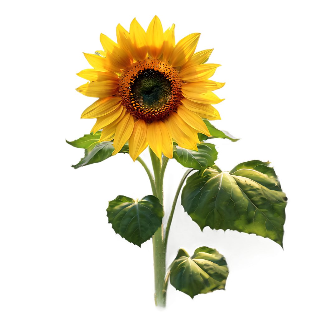 Vibrant Sunflower Wallpaper with Green Leaves - Cheerful Background