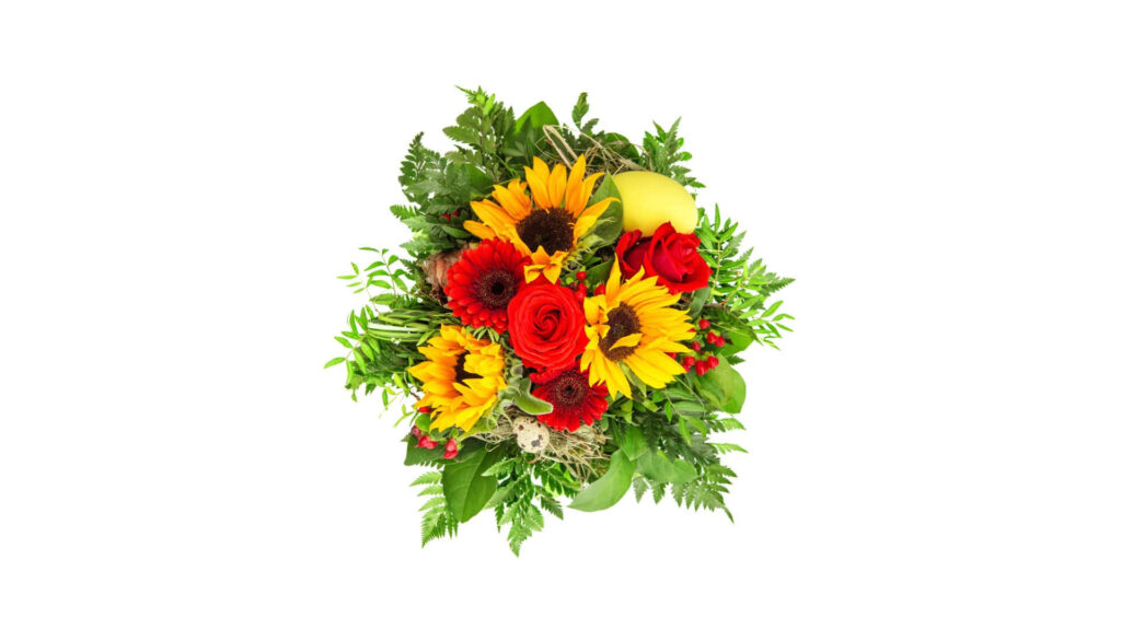 Vibrant Sunflowers and Roses Wallpaper for a Cheerful Background