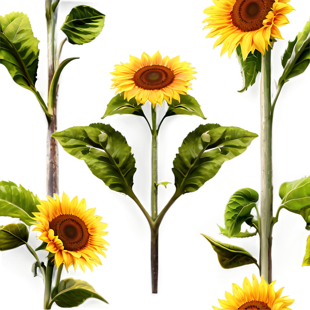 Vibrant Sunflower Wallpaper with Transparent Background for Nature Lovers