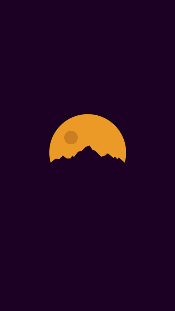 Stunning Mountain Silhouette Wallpaper: Vibrant Sunset Background