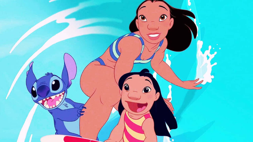 Vibrant Surfing Wallpaper: Playful Characters & Sunny Ocean Adventure